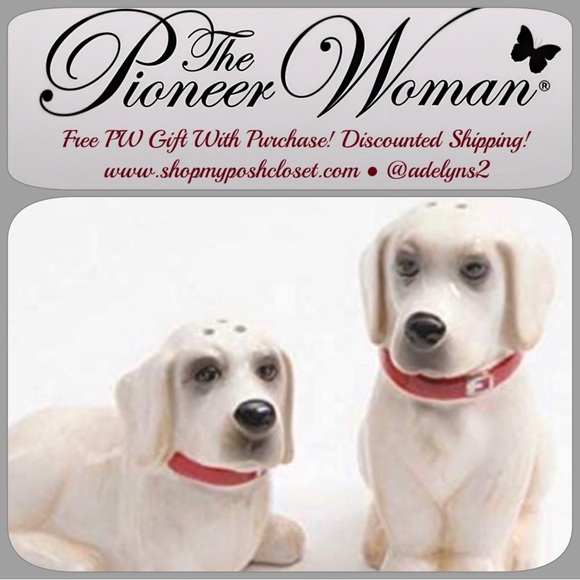 🌺Pre-loved Pioneer Woman Lucy & Duke Labrador Retriever Salt & Pepper Shakers - Picture 3 of 7